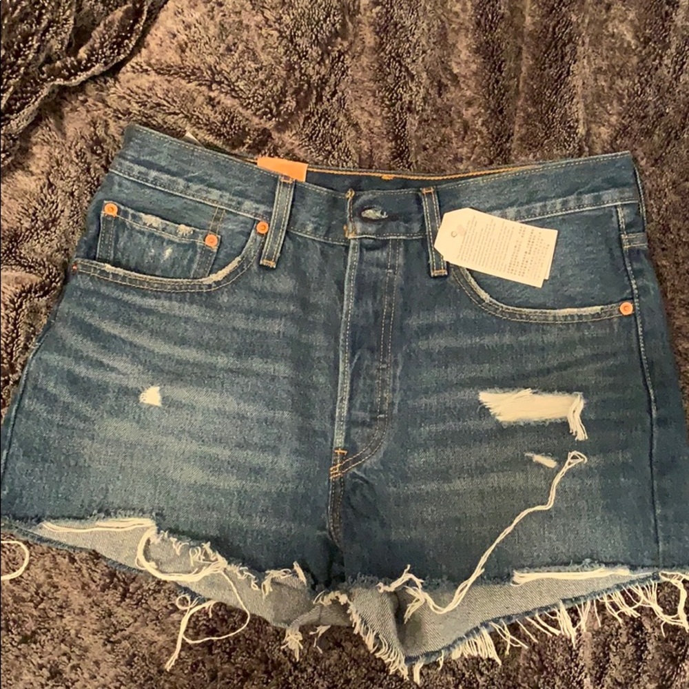 Levi denim button up shorts